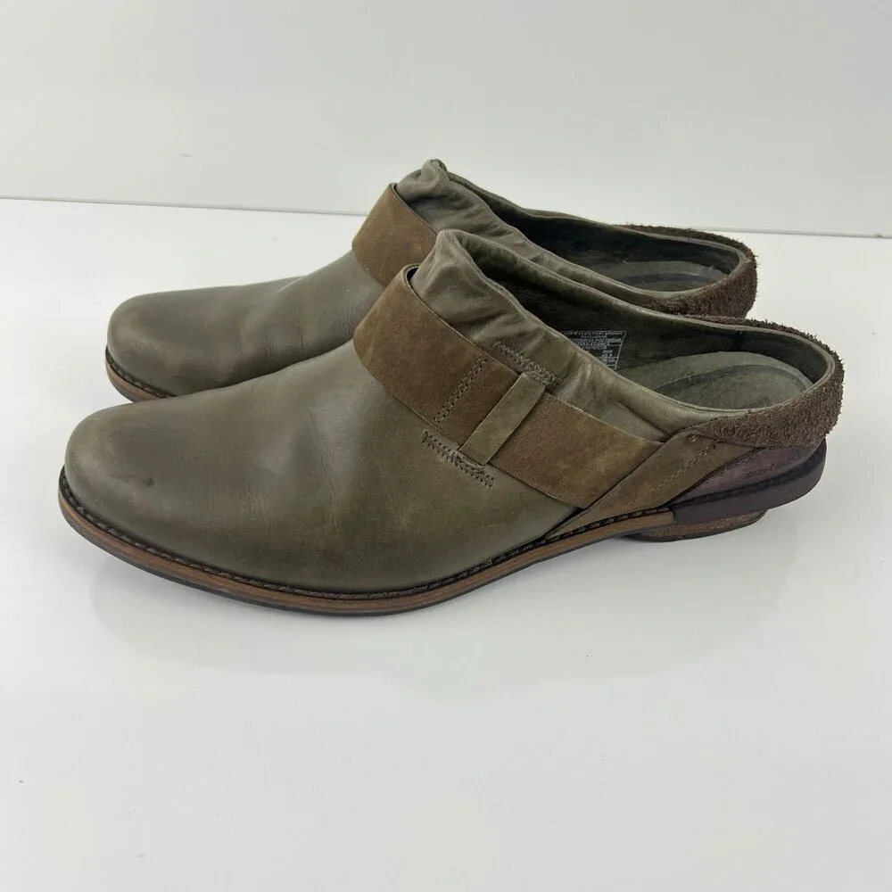Patagonia Addie Clog Peat Brown Leather Womens Size 9.5 M Mules - Picture 2 of 8